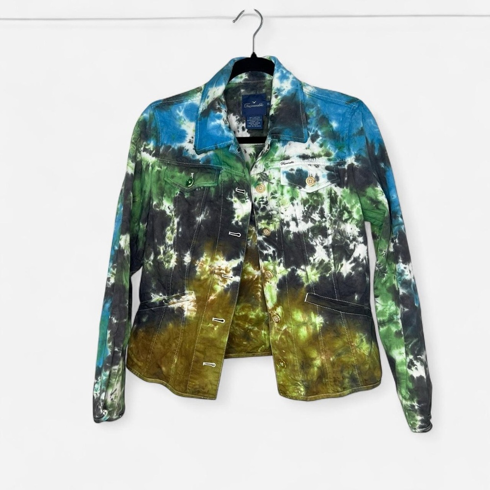 Faconnable Multicolor Tie-Dye Jean Jacket